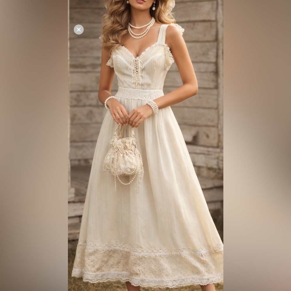 1970’s Gunne Sax Cream Lace Dress